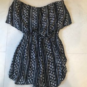 Free People B&W flower print romper